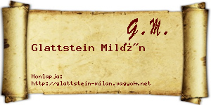 Glattstein Milán névjegykártya